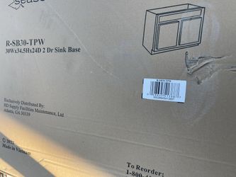 New 30” Base Sink Kitchen Cabinet