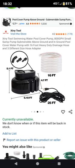 POOL PUMP--New and unused in the box (opened)