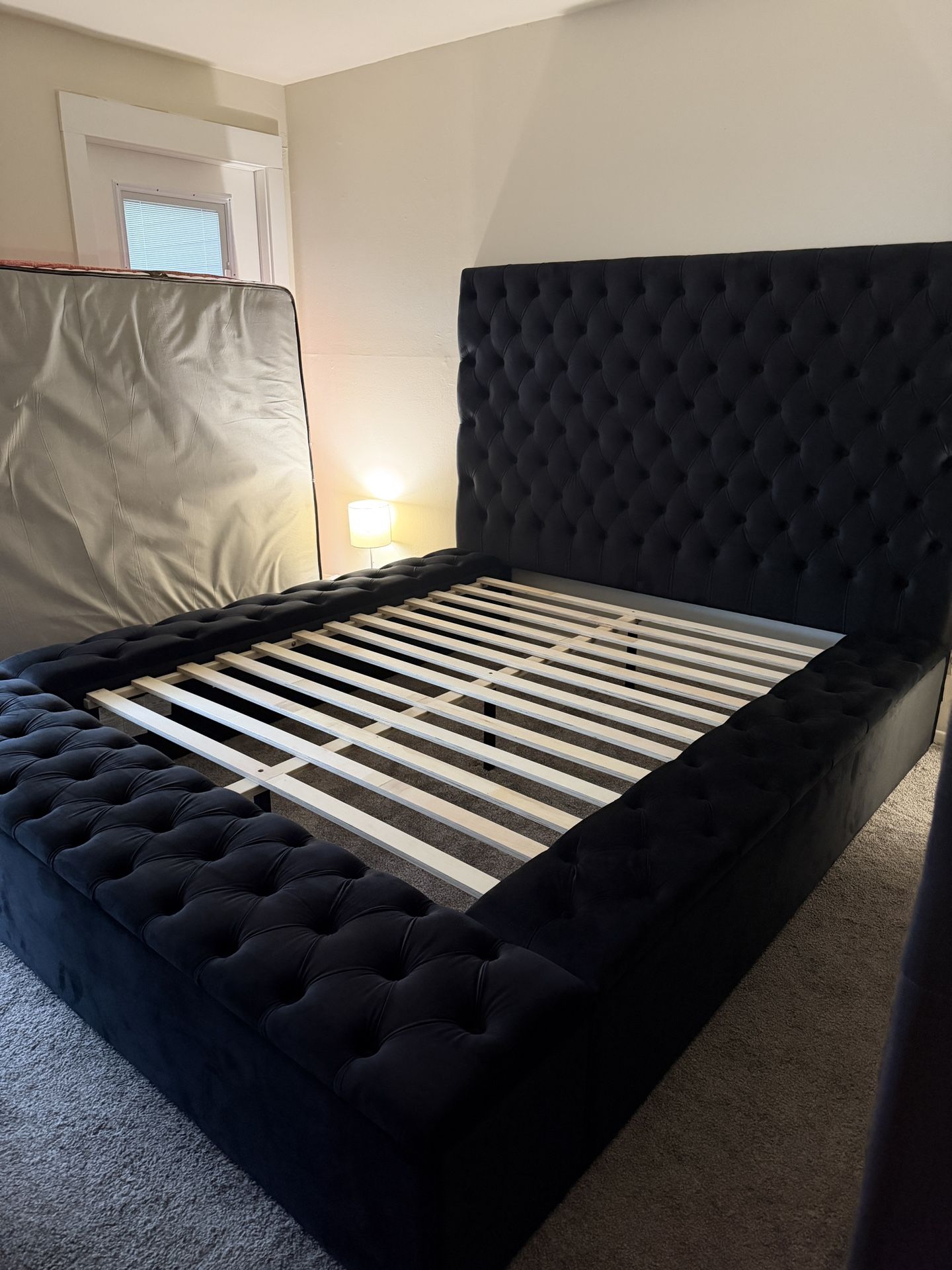 Tufted Black Queen Bed Brand New $700