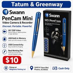 Swann HD PenCam Mini 720p Video Camera with 4GB Memory – $10 