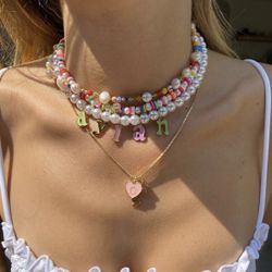 Personalized Heishi beads Necklaces 