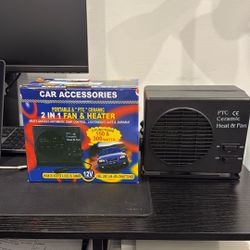 12V Portable Car Fan & Heater-2-in -1 PTC 