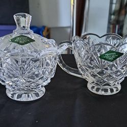 Rare Vintage Godinger "Shannon" Leaded Crystal Sugar Bowl And Creamer