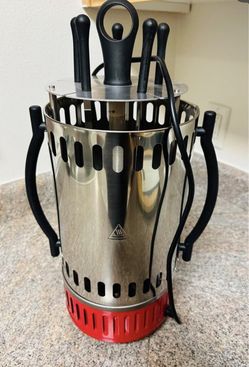 Vertical Rotating Barbecue Grill Electric Smoke-Free For Kebab New