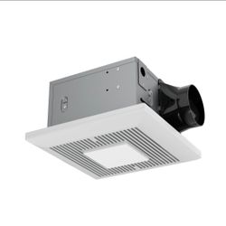 Square Bathroom Exhaust Fan with White Grille and LED Light Kit 730 Lumens 3000K Warm White 3-Mode 50-80-110CFM DC Efficient Silent Motor Includes Adj