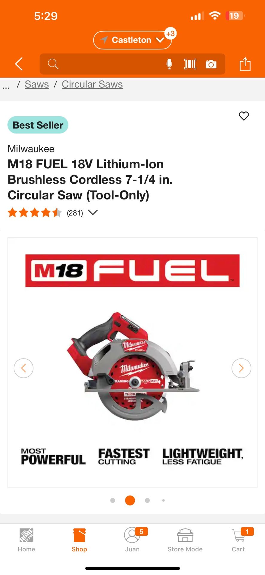 Milwaukee Fuel 7 1/4 Circular Saw