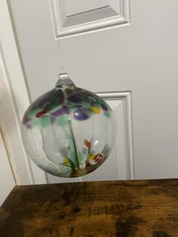 Hand-Blown Kitras Art Glass Orb – Tree of Enchantment Style Ornament