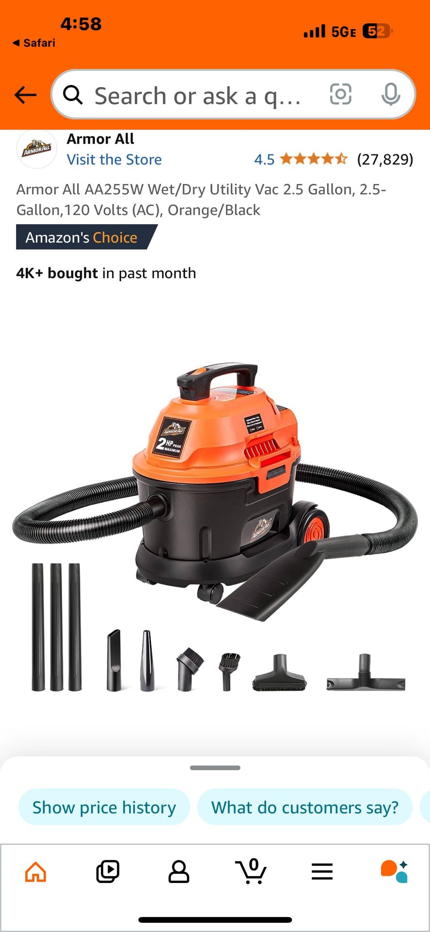New Amorall Shop Vac 2.5Gal