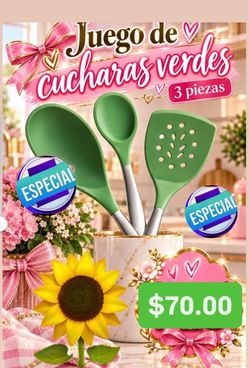 Especial $70.00 Set De 3 Cucharas Para Cosinar Silicon Acero Inoxidable Princess House Ventas Finales