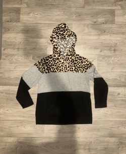 Women’s Pullover Hoodie Animal Print Stripped Sweater Size 1XL