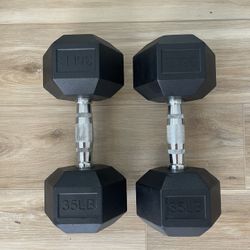 Dumbbells Rubber 35lbs 