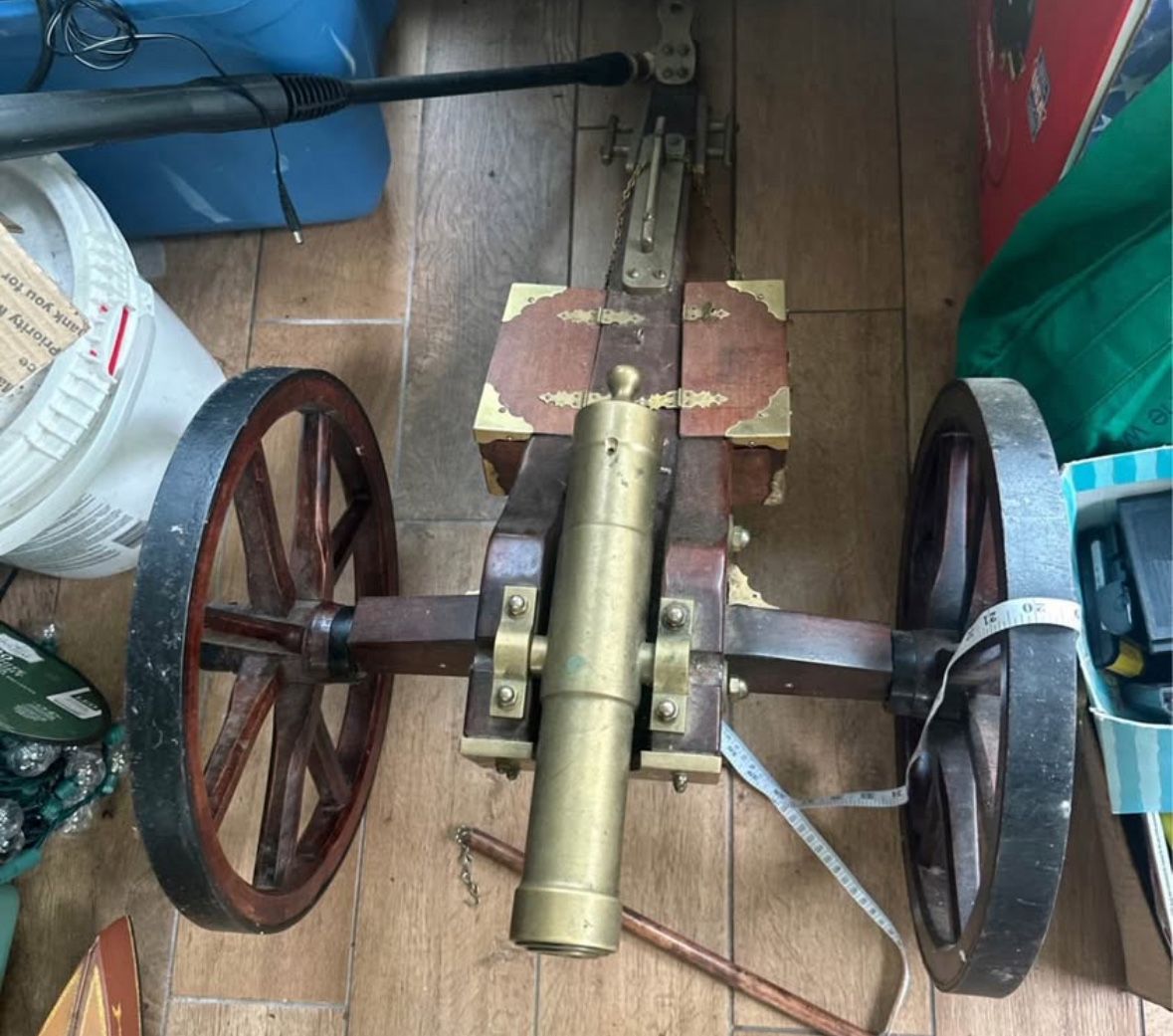 Brass Replica Civil War Cannon 34x24x16 Rare