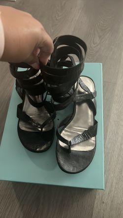 Marciano Pmmarina Black leather sandals 5.5