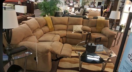 Fabric sectional w/ 2 recliners