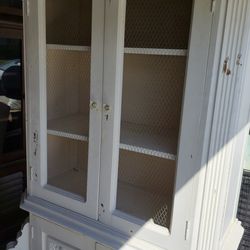 Tall White wood cabinet