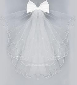 Veil with Headband and bow for girls hair (New Never Used)
