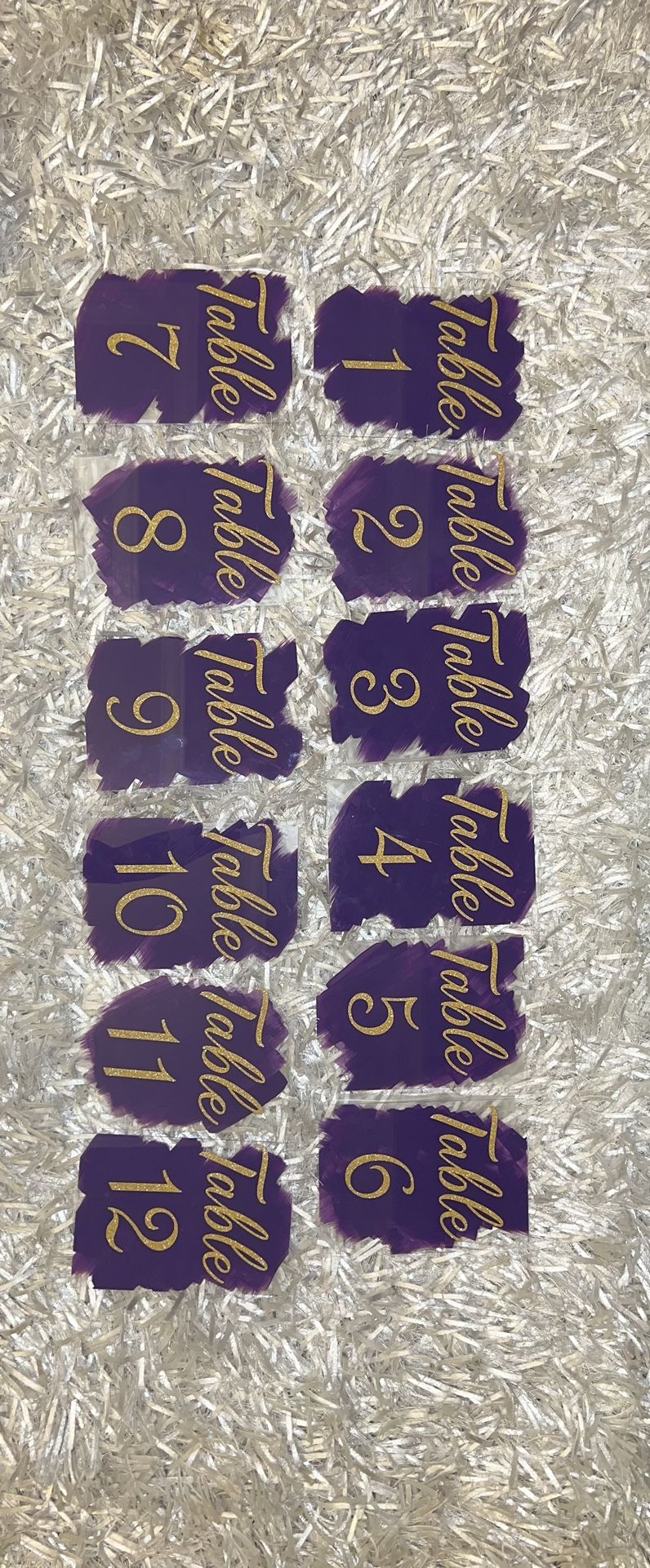 Acrylic Table Numbers Centerpiece