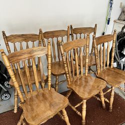 6 Solid Wood Chairs 