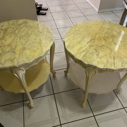 2 Beautiful Marble  end tables 