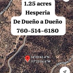 Terreno En Hesperia De Venta 1.25 Acres De Dueño A Dueño 