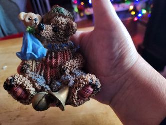 Cute Polysresin. Made Teddy Bear Christmas Figurine