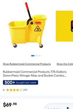 7.75-Gallons Wringer Mop and Bucket Combo, Yellow