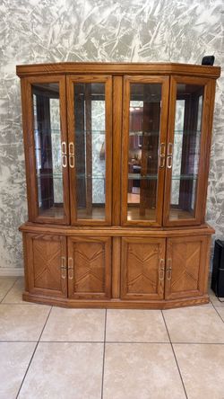 Antique lighted cabinet