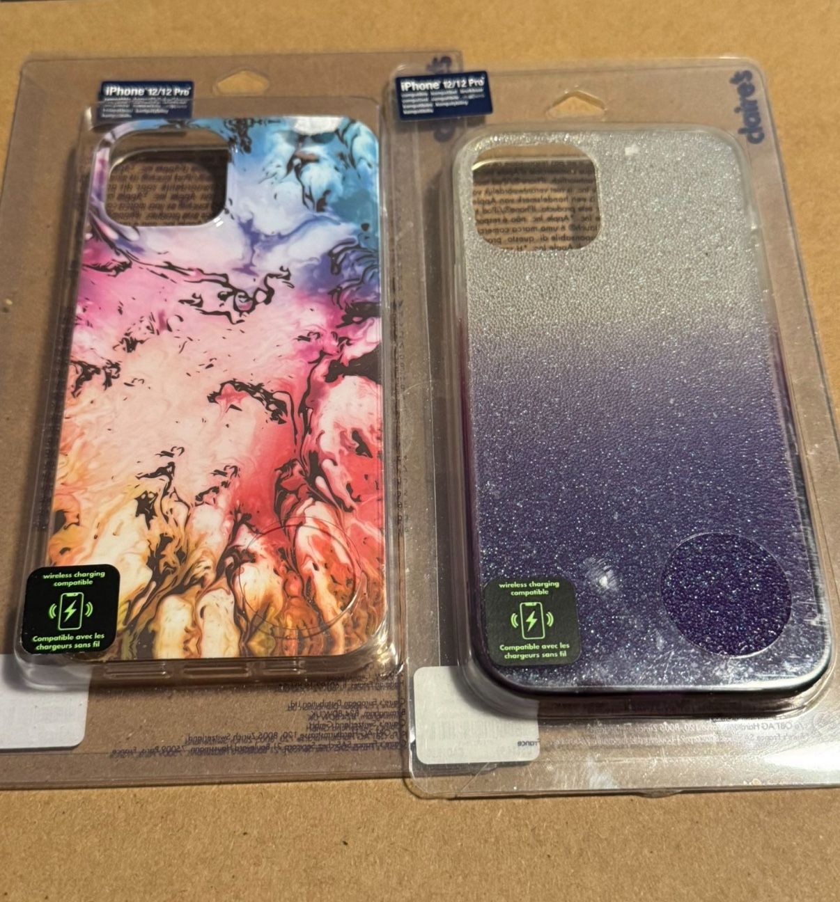 Rainbow Marble / Purple Glitter Ombre iPhone 12 Pro