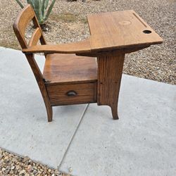 National School All In One Antique Wood School Desk Elementary Child’s Desk