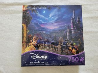 Thomas Kinkade - Disney Beauty & the Beast Dancing in Moonlight - 750 Piece Jigsaw Puzzle