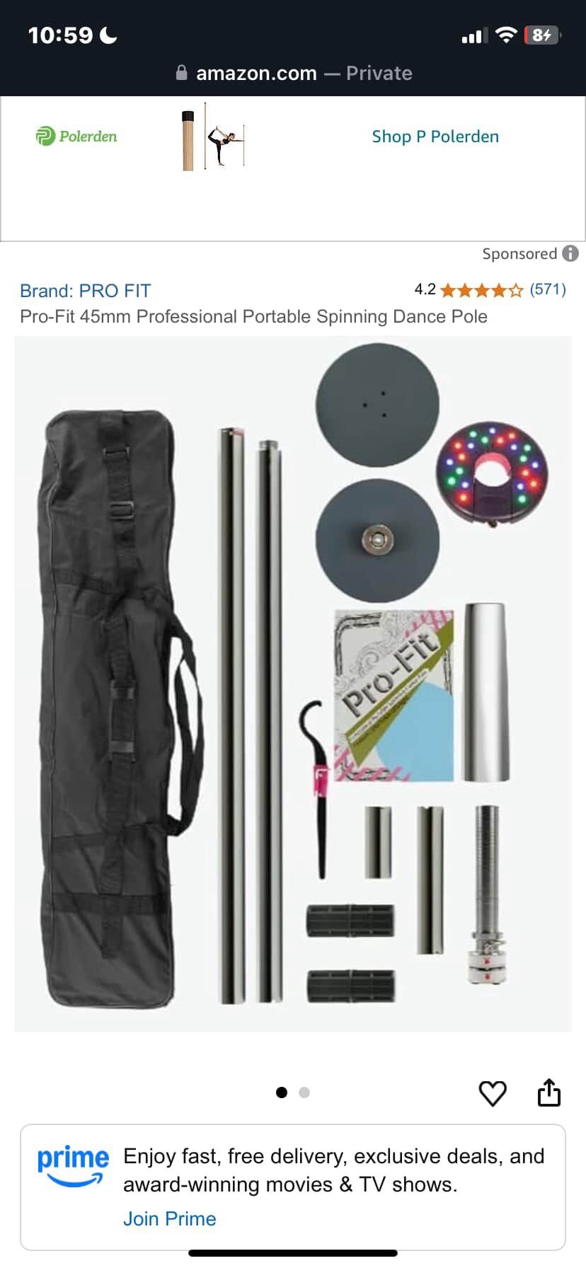 Pro-Fit 45mm Professional Portable Spinning Dance Pole