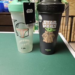 Star Wars Blender Bottles For Mixing Powdered Drinks - One Boba Fett, One Grogu