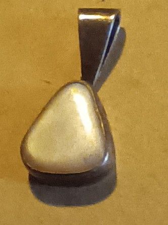 Antique Small Sterling Silver Pendant with White Stone