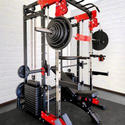 Brand New - Weights & Bench INCLUDED. FREE Delivery - LLERO A60 Home Gym. Smith Machine & Functional Trainer