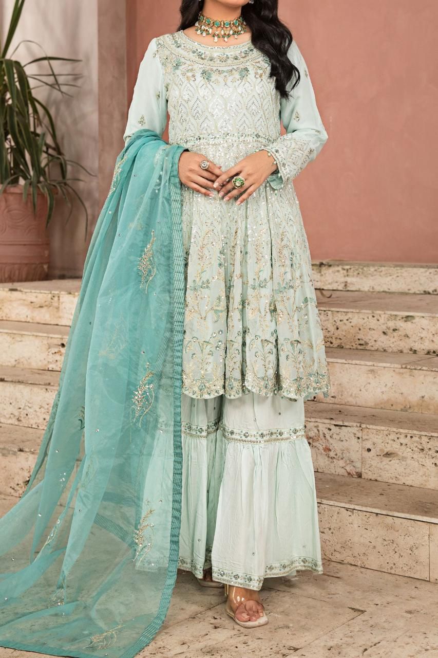 Pakistani 3 Piece Dress, Light Green and L, M and S Is Available