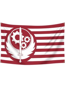 Brotherhood of Steel Fallout Red Flag Banner 3x5 feet Large Flag(Bright & Vibrant 150D Polyester,Brass Grommet)