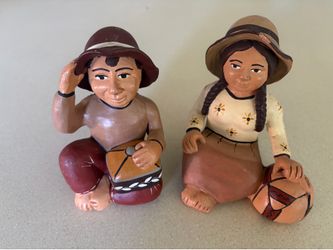 Hand-painted Folk Art Figurines Set