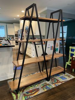 Wood and metal Etagere Bookshelf