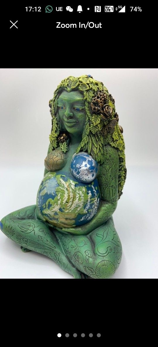 Gaia Statue. Goddess Millennial. Mother Earth Figurine Collectible. Fertility