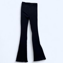 H&M Size Small Black Slim Knit Ribbed Flare Bell Bottom Pants