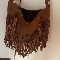 New Leather Fringed Purse