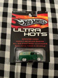 2005 Hot Wheels Ultra Hots '56 Ford Panel 1:64 Green Diecast Truck Opening Hood