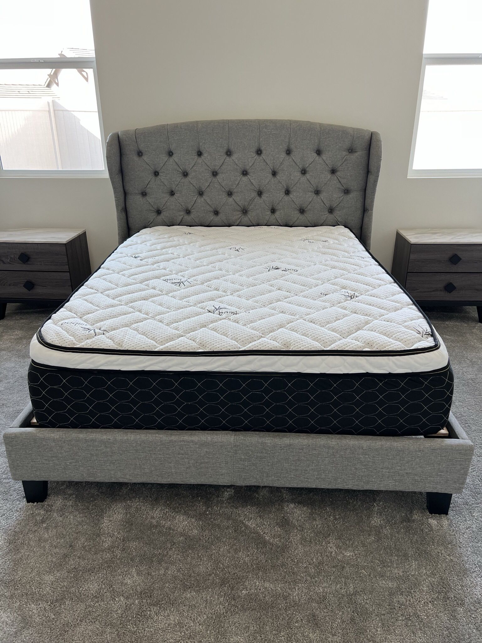 King Bed With PillowTop Bamboo Mattress 