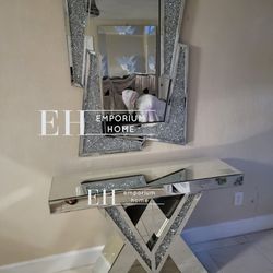 Mirrored Console Table Crystals Entryway Table Only Sofa Table New