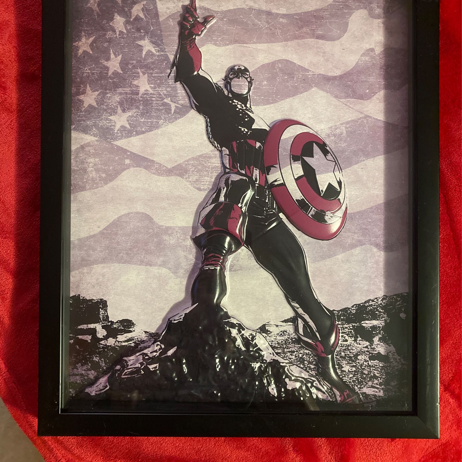 Captian America; 3D Framed Poster 15” X 12”