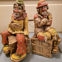 Vintage Clown Book-Ends