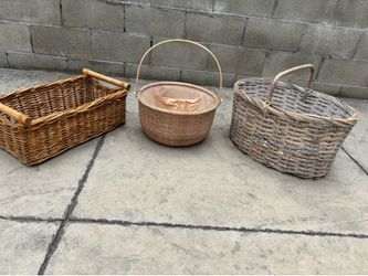 Organizing Vintage baskets each $10