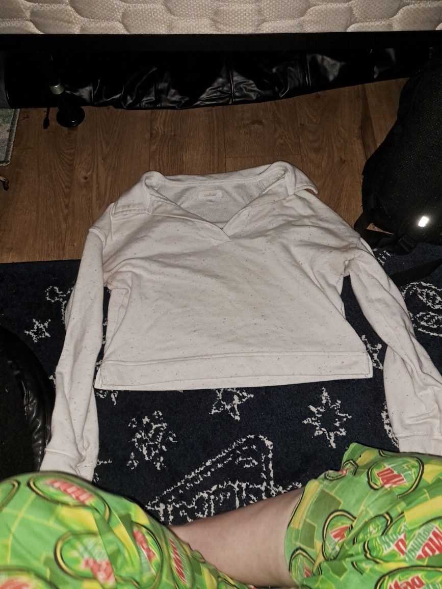 White Crop Hoodie