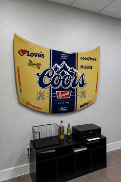 Coors NASCAR Hood Wall Art – Man Cave Decor