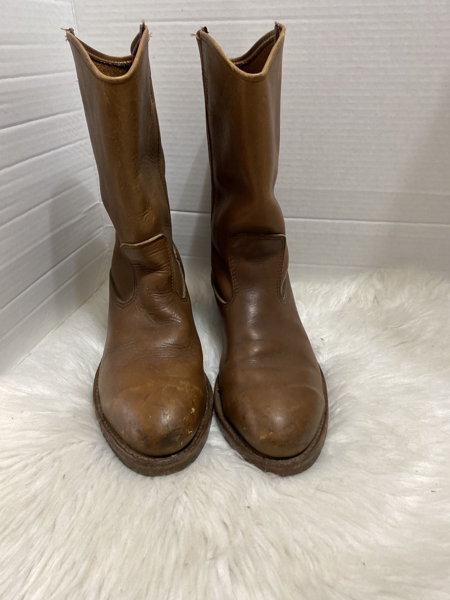 Iron Age Vintage Mens Leather Cowboy Work Boots Brown Size 9  display picture 1